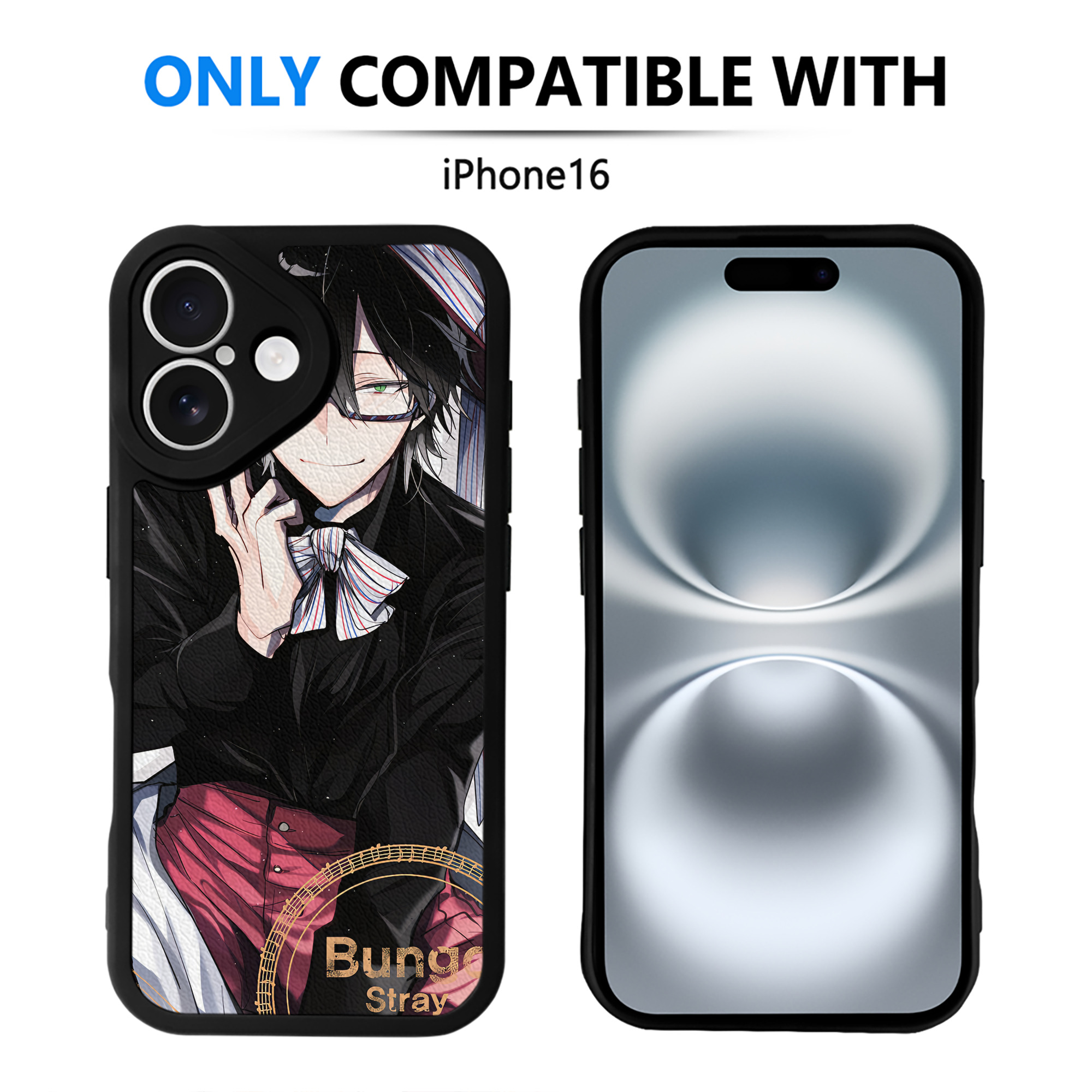 （画像用） 文豪ストレイドッグス Bungo Stray Dogs 【iPhone 16シリーズ対応】シリコンスマホケース（レザー調） 材質：シリコン